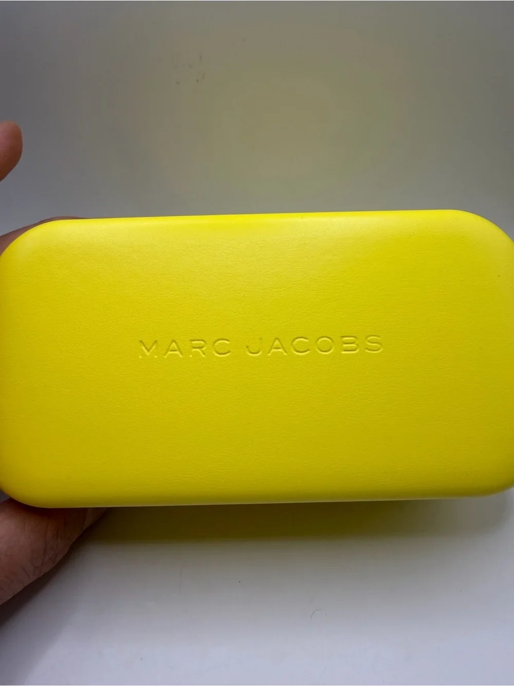 Marc Jacobs White and Black Logo Accent Sunglasses with Yellow Case